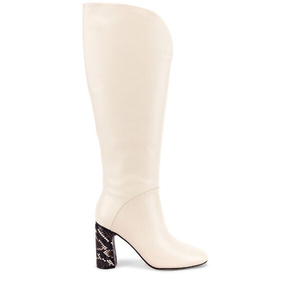 Sigerson Morrison Barbaretta Boots Chic Cream White Snake - Picture 1 of 12